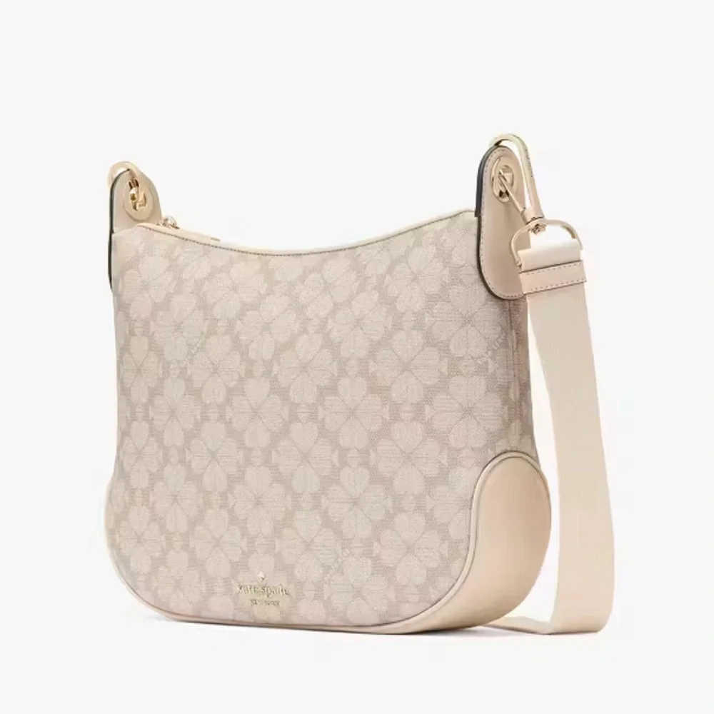 kate spade Signature Spade Flower PVC Large Crossbody, Dark Beige/Cream - Picture 2 of 14